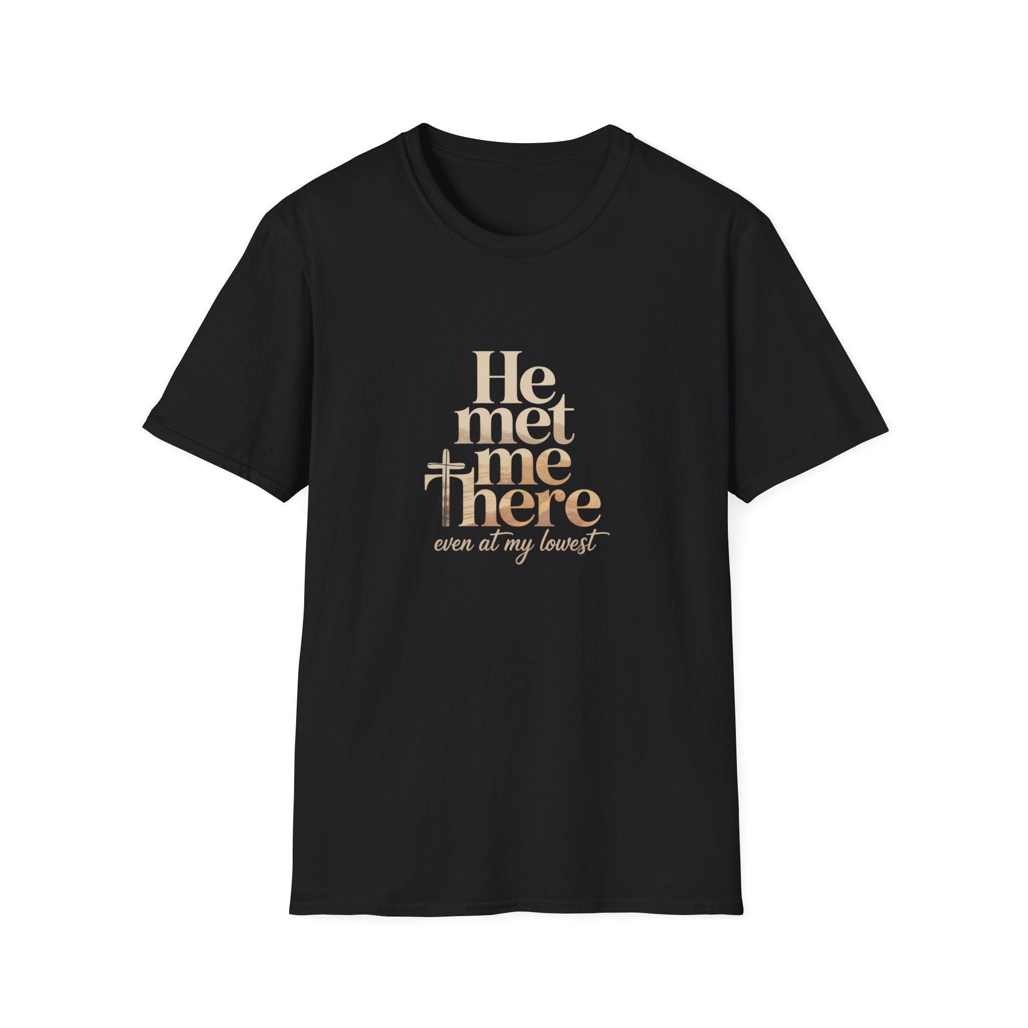 Christian T‑Shirt "He Met Me There" Inspirational Faith Tee