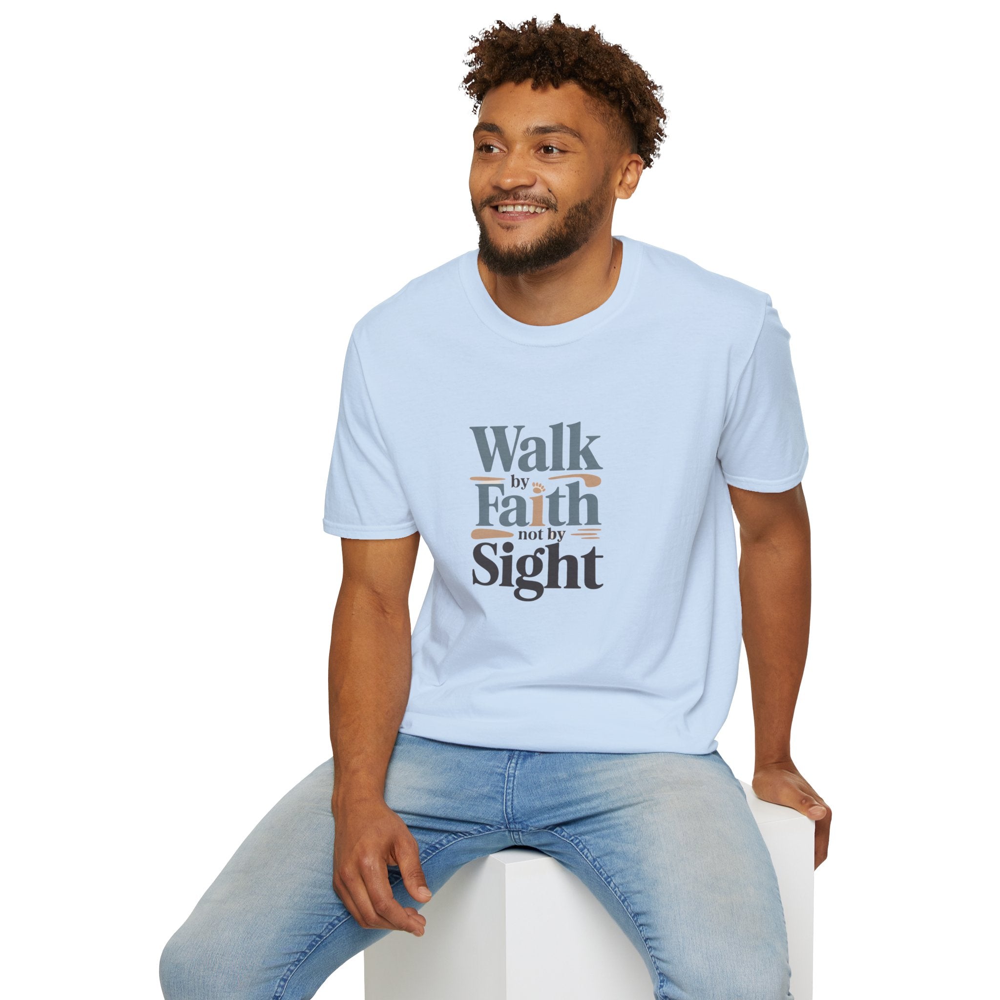 T-Shirt — "Walk by Faith Not by Sight" Inspirational Christian Tee
