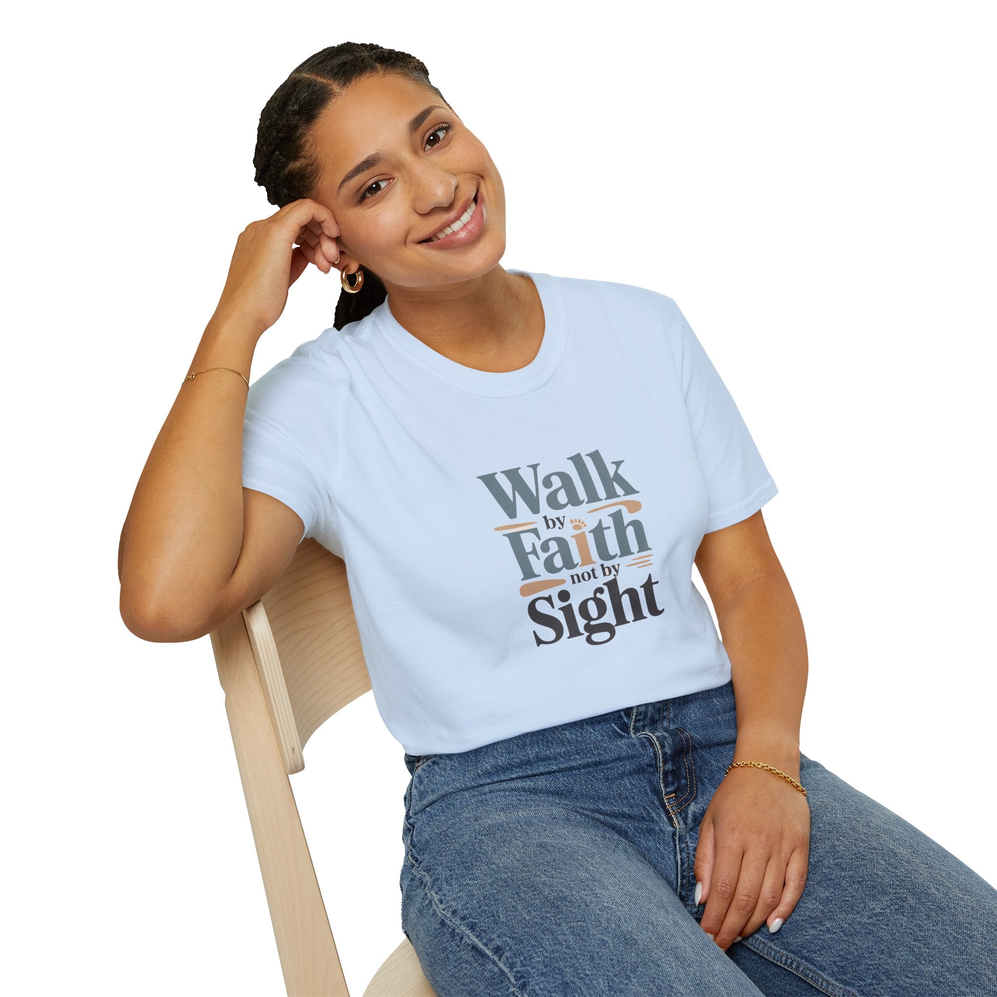 T-Shirt — "Walk by Faith Not by Sight" Inspirational Christian Tee