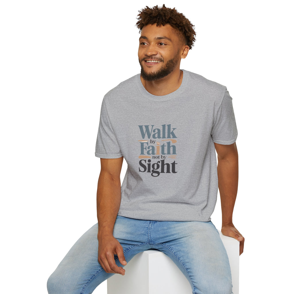 T-Shirt — "Walk by Faith Not by Sight" Inspirational Christian Tee