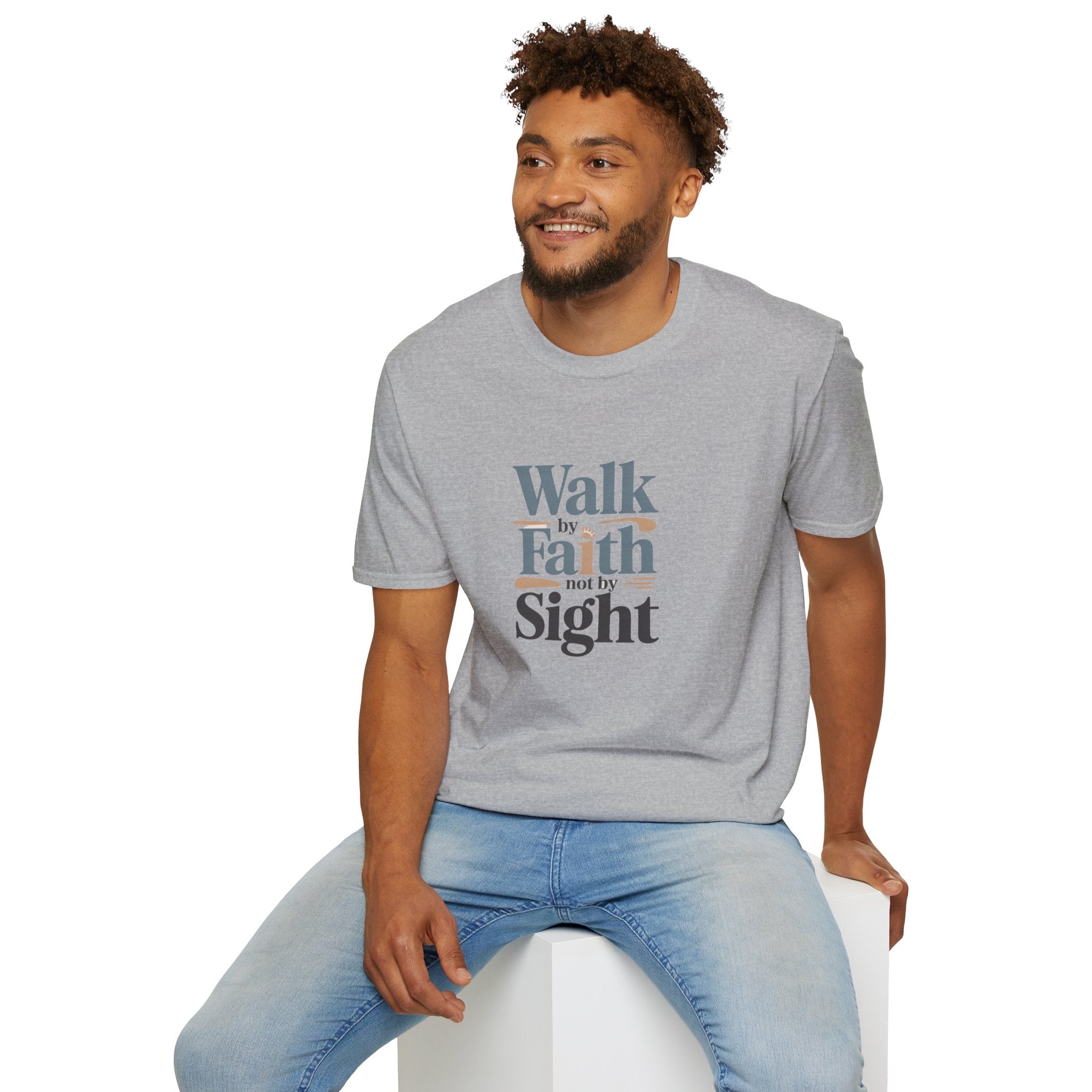 T-Shirt — "Walk by Faith Not by Sight" Inspirational Christian Tee
