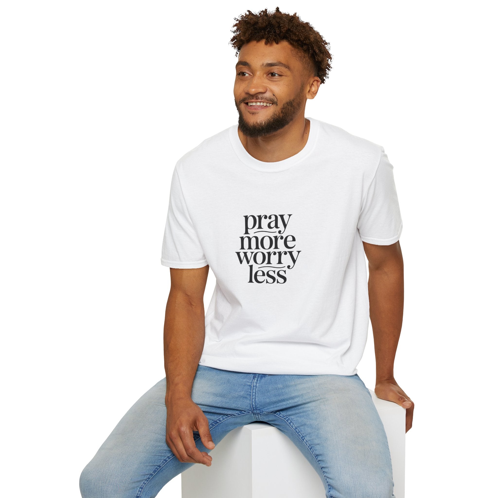 Pray More Worry Less T-Shirt — Inspirational Faith Graphic Tee