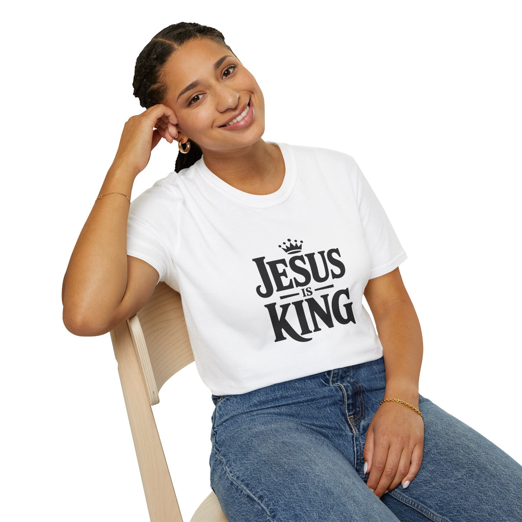 Jesus Is King T-Shirt — Christian Faith Tee with Crown Graphic