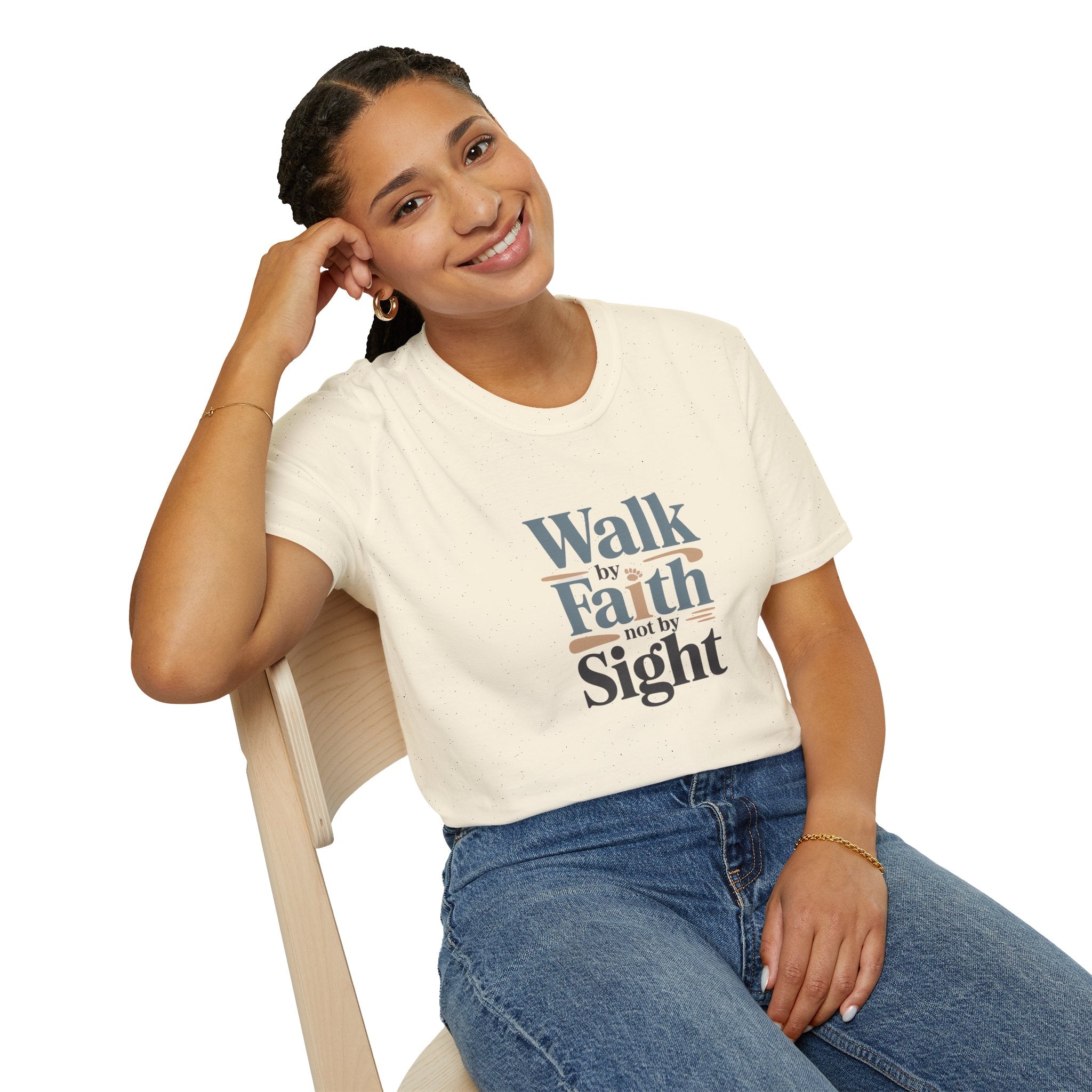 T-Shirt — "Walk by Faith Not by Sight" Inspirational Christian Tee