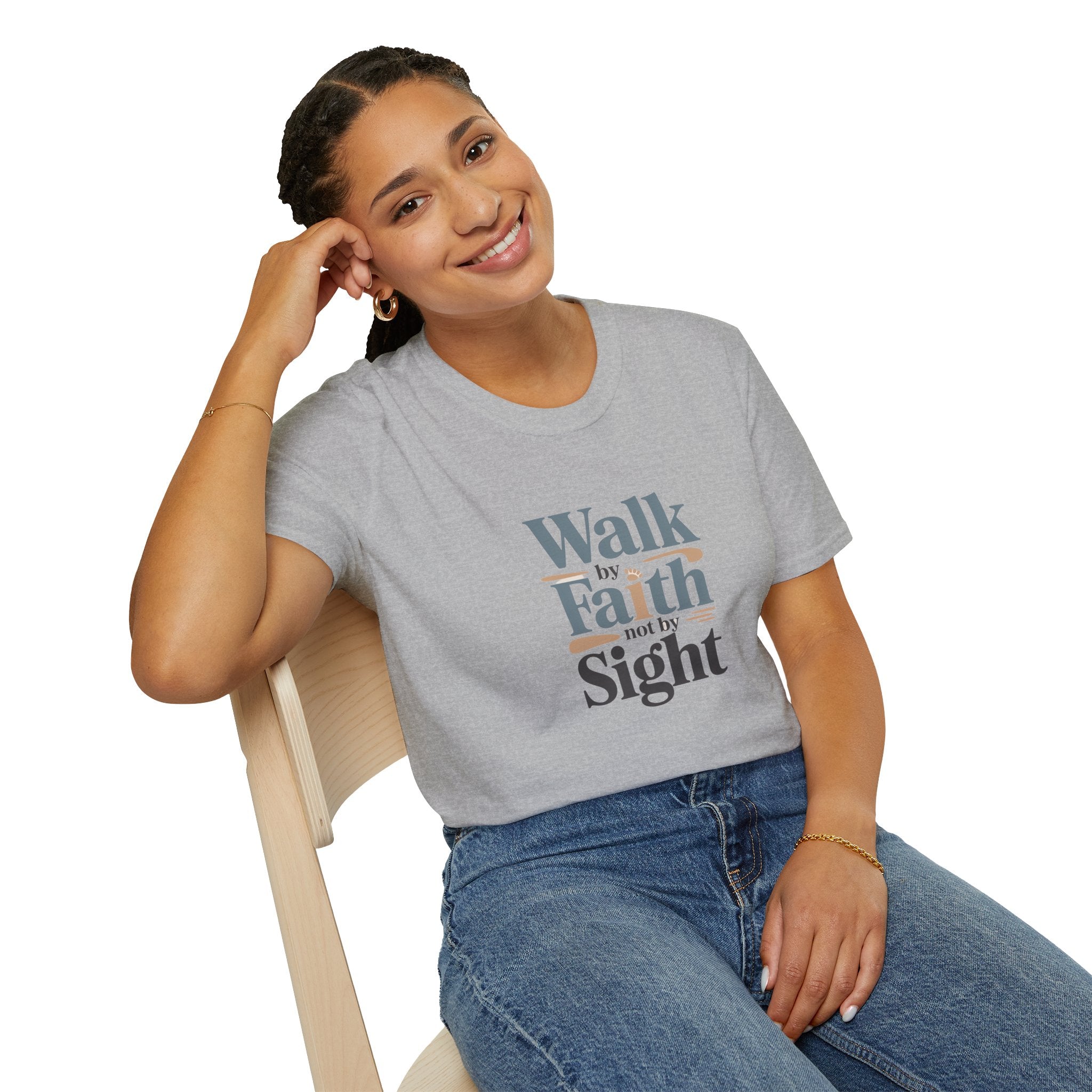 T-Shirt — "Walk by Faith Not by Sight" Inspirational Christian Tee
