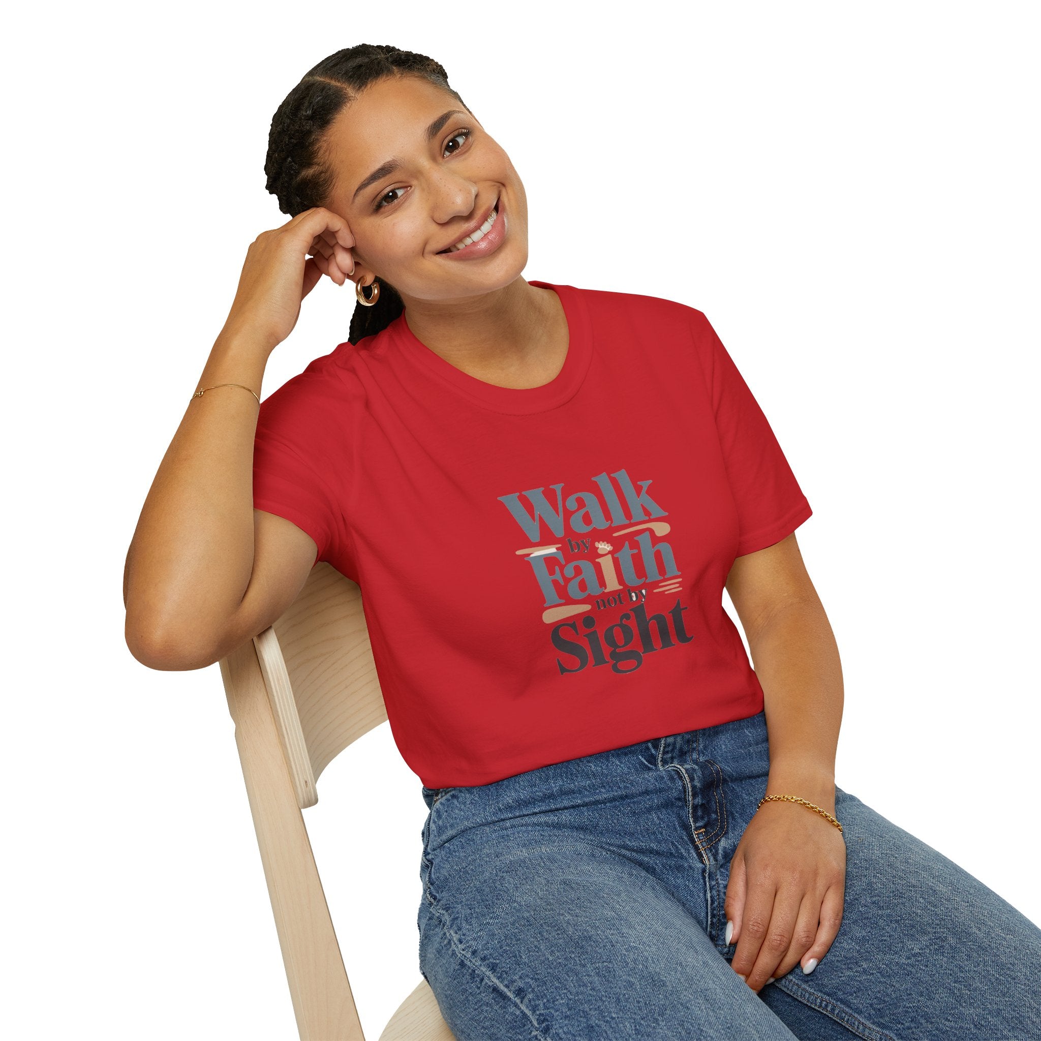 T-Shirt — "Walk by Faith Not by Sight" Inspirational Christian Tee